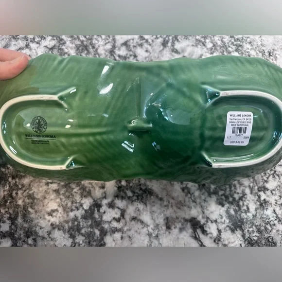 Williams Sonoma Banana Leaf Double Serve RARE Tray Dip NWT Bordallo Pinheiro